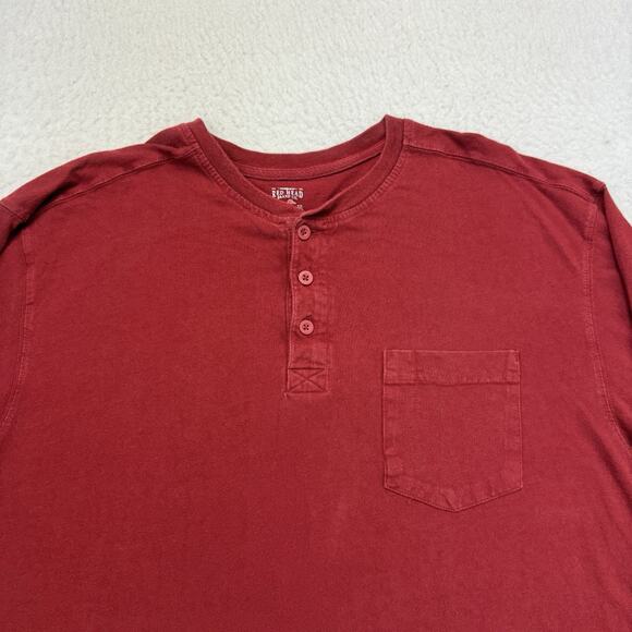 RedHead Shirt Mens XL Red Henley Long Sleeve Cotton Outdoors Hiking - Picture 3 of 10